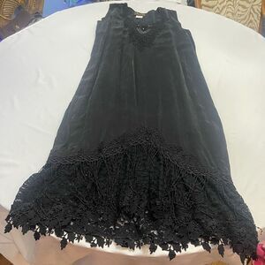 Vintage Phun Shirts Of California Dress Black Morticia Punk Flapper Size XL